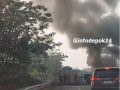 Kecelakaan antara Truk dan mobil di Tol KM 25 Serpong-Depok